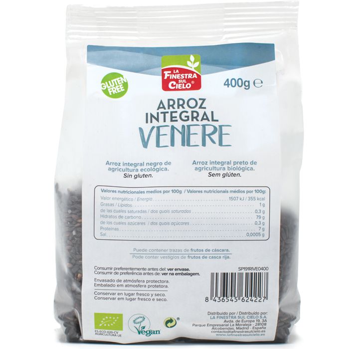 Arròs negre integral VENERE 400g FINESTRA