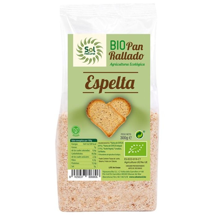 Pa ratllat d'espelta 300g SOL NATURAL