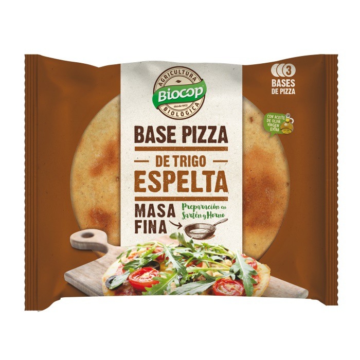Pizza masa fina espelta 3x130g BIOCOP