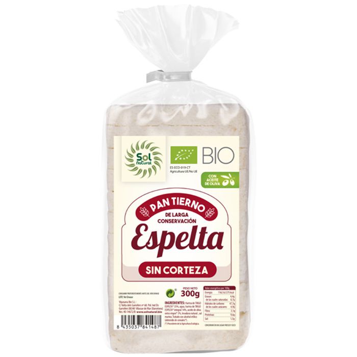 Pa d'espelta s/crosta 300g SOL NATURAL