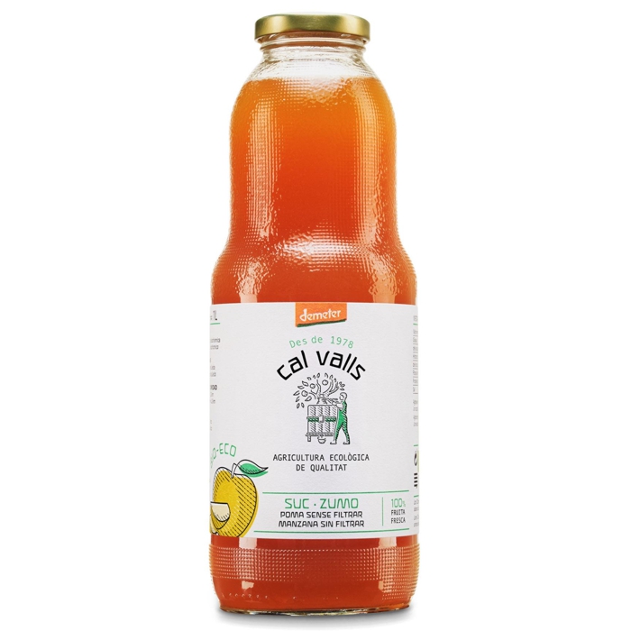 Suc de poma sense filtrar 1l CAL VALLS
