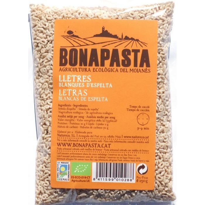 Lletres ESPELTA 250g BONAPASTA
