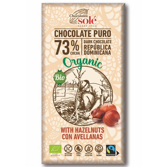 Xocolata 73% amb avellanes 150g SOLÉ