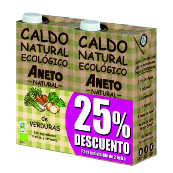 Pack 2 un. 25% dte brou de verdures 1l ANETO