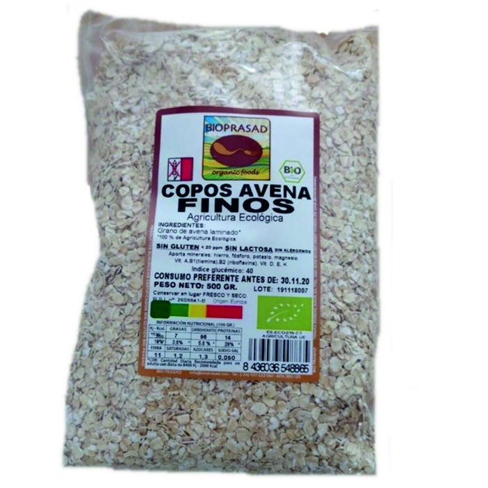 Flocs fins civada sense gluten 500g BIOPRASAD